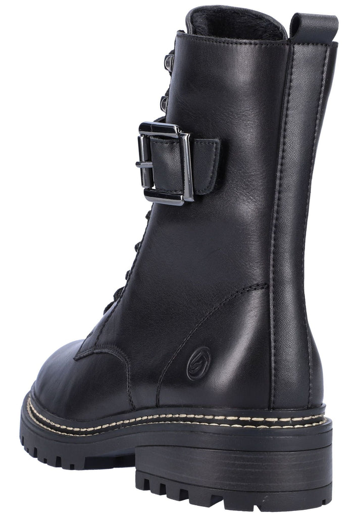 Remonte Stiefelette Glattleder Schwarz Warmfutter