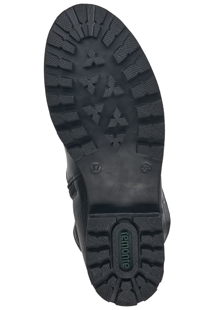 Remonte Stiefelette Glattleder Schwarz Warmfutter