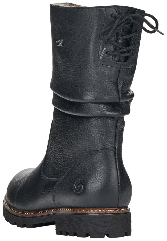 Remonte Stiefelette Glattleder Schwarz Warmfutter