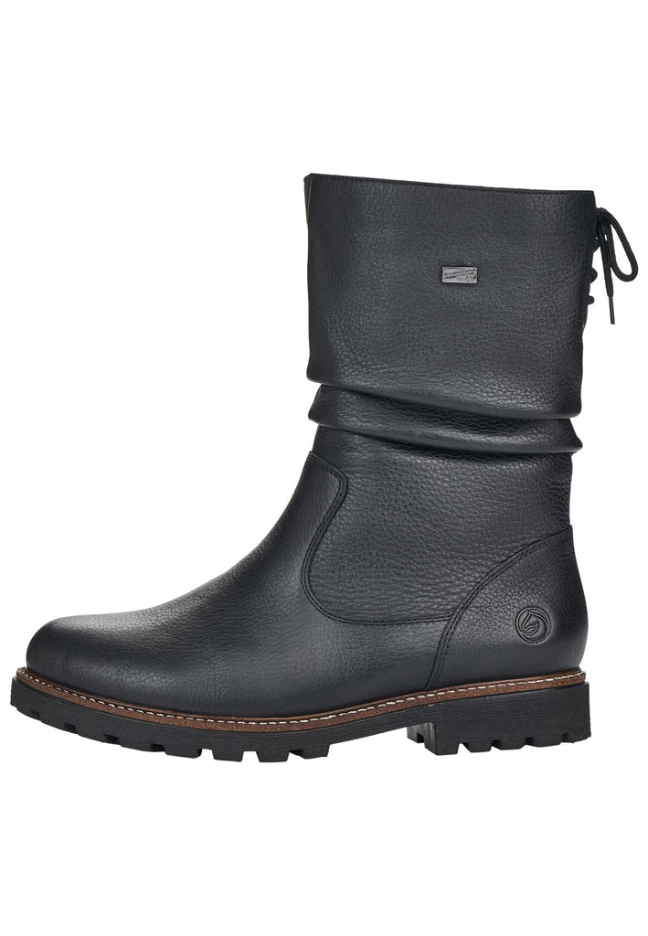 Remonte Stiefelette Glattleder Schwarz Warmfutter