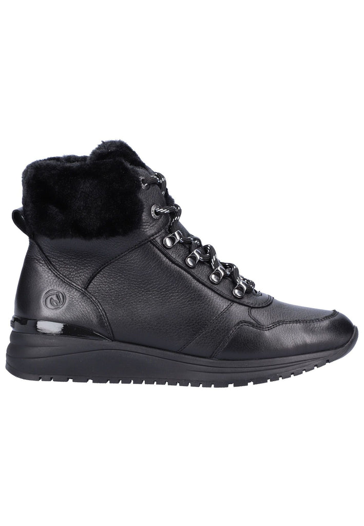Remonte Stiefelette Glattleder Schwarz Warmfutter