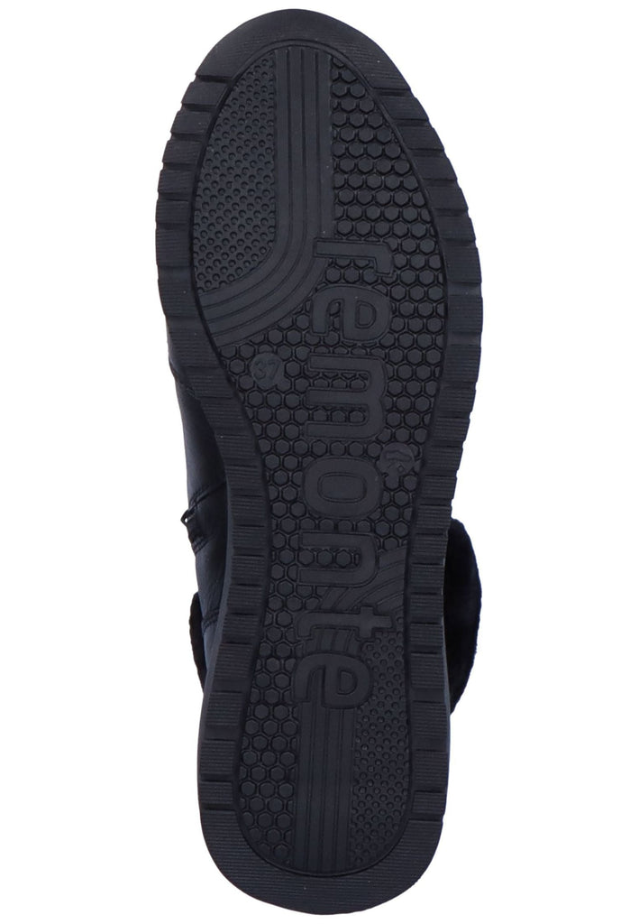 Remonte Stiefelette Glattleder Schwarz Warmfutter