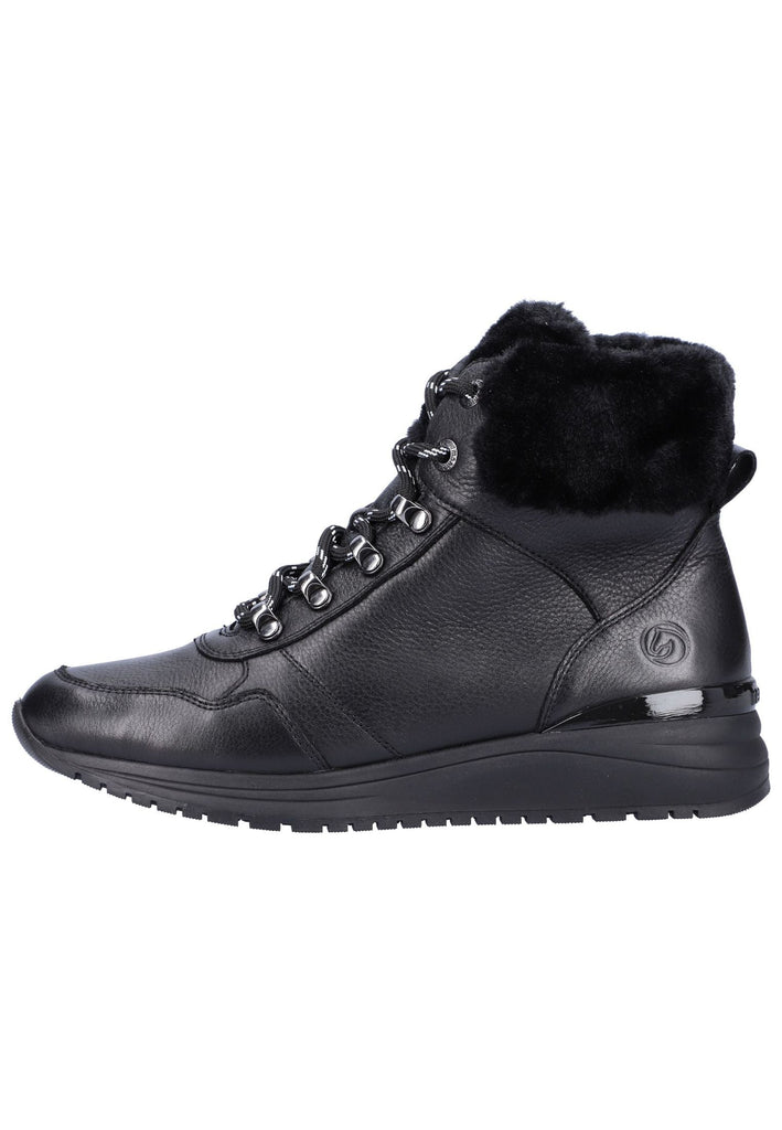 Remonte Stiefelette Glattleder Schwarz Warmfutter