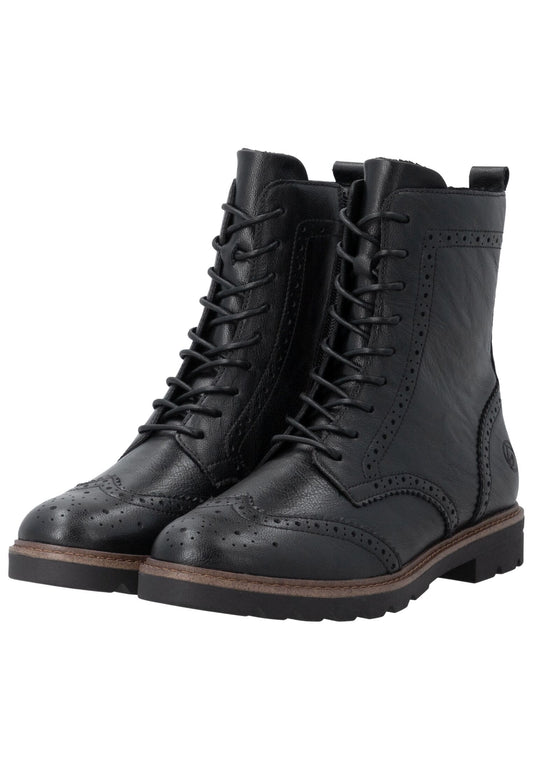 Remonte Stiefelette Glattleder Schwarz Warmfutter