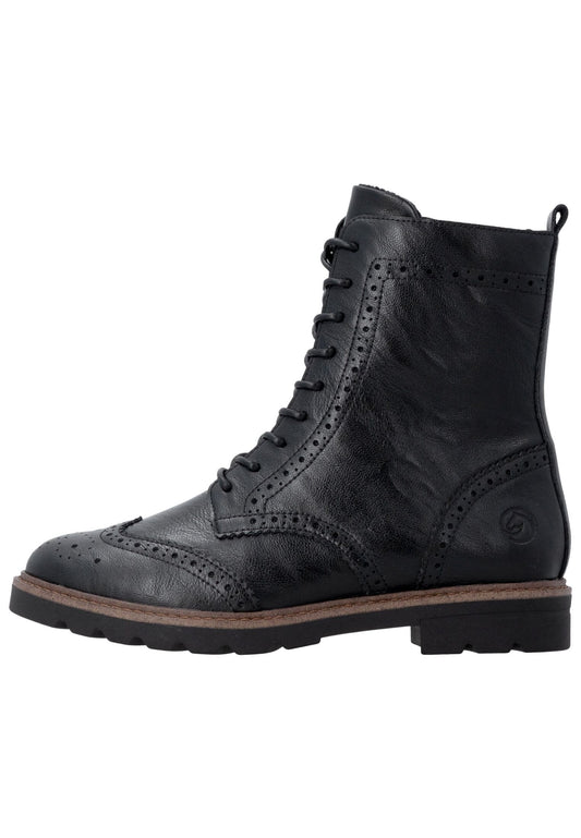 Remonte Stiefelette Glattleder Schwarz Warmfutter