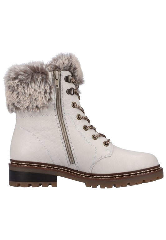 Remonte Stiefelette Glattleder Weiß Warmfutter