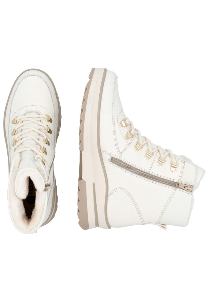 Remonte Stiefelette Glattleder Weiß Warmfutter