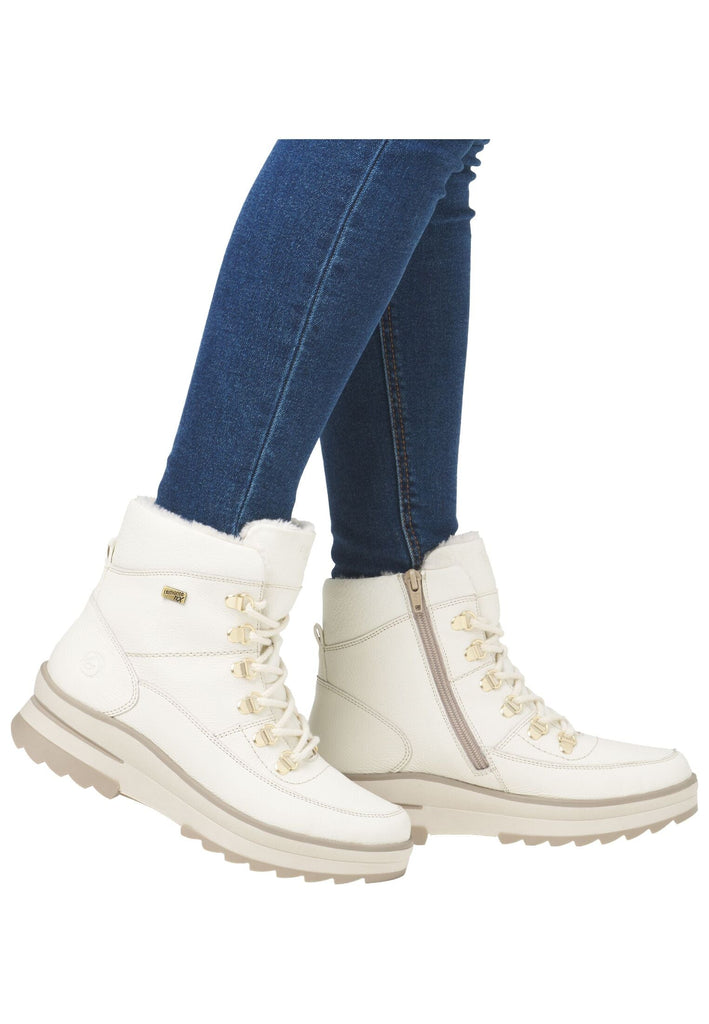 Remonte Stiefelette Glattleder Weiß Warmfutter