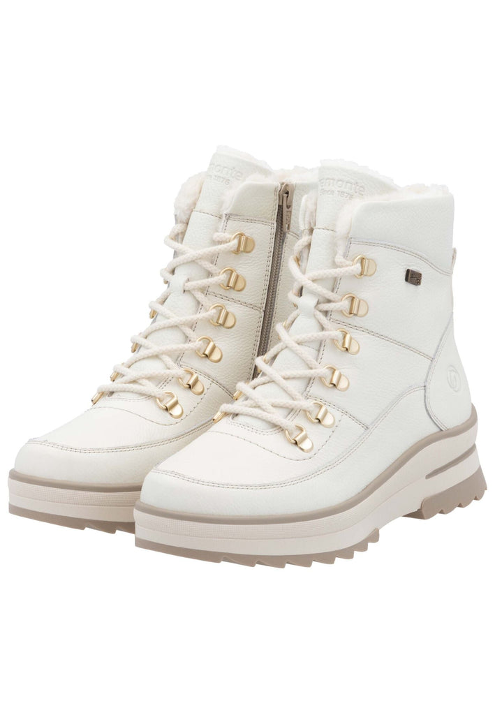 Remonte Stiefelette Glattleder Weiß Warmfutter