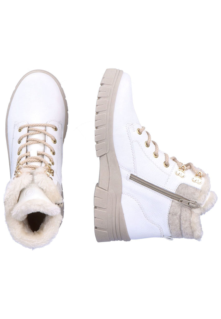 Remonte Stiefelette Glattleder Weiß Warmfutter