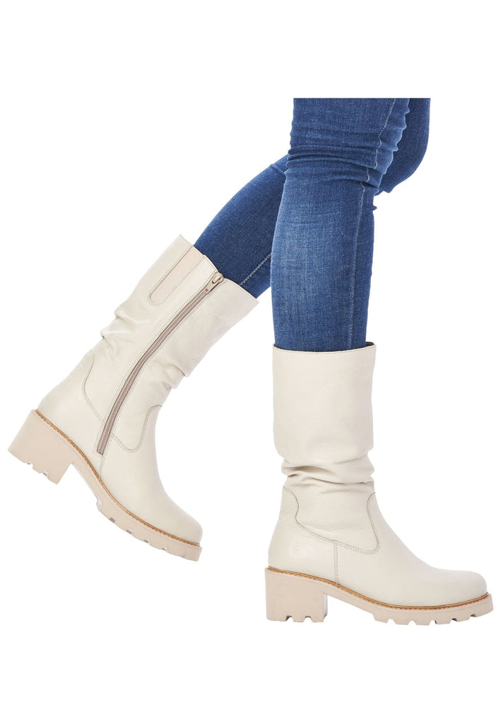 Remonte Stiefelette Glattleder Weiß Warmfutter