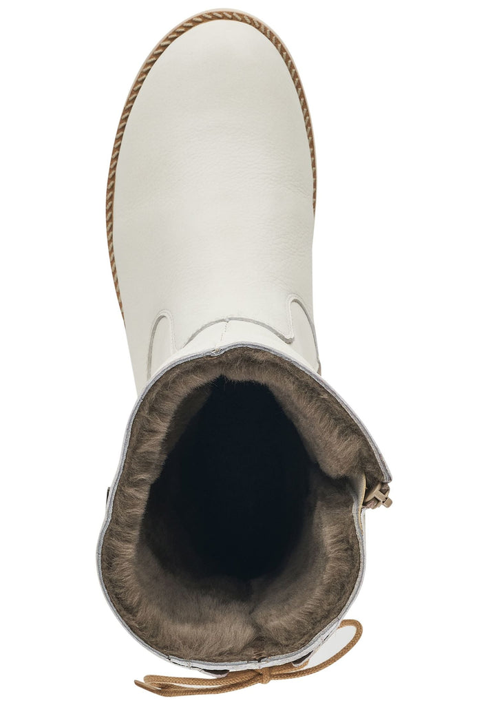 Remonte Stiefelette Glattleder Weiß Warmfutter