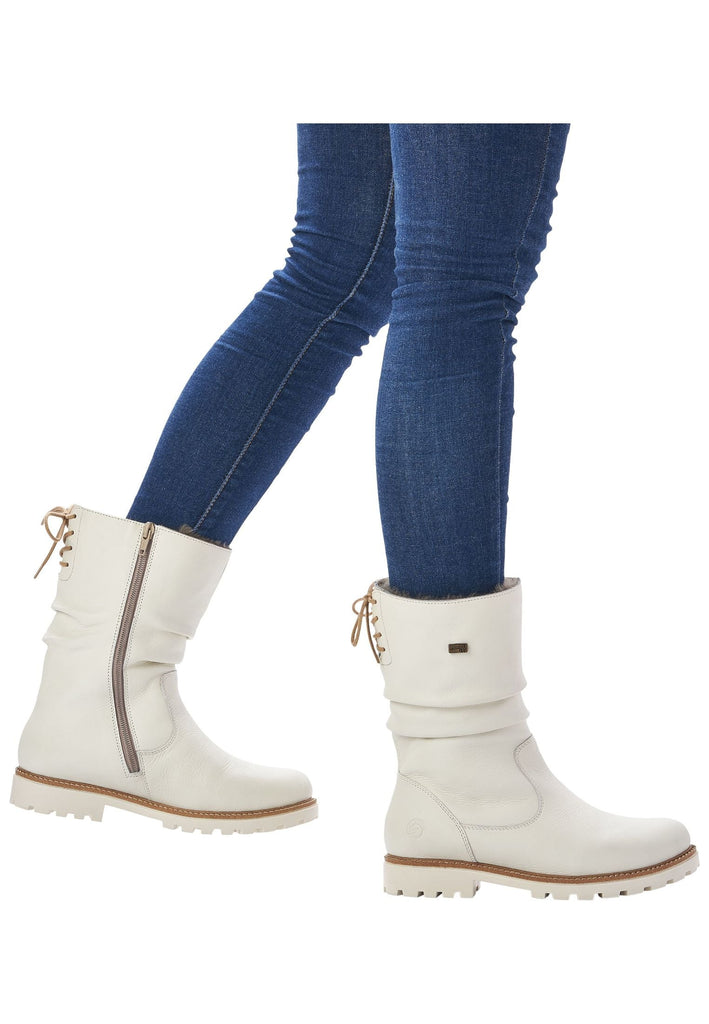Remonte Stiefelette Glattleder Weiß Warmfutter