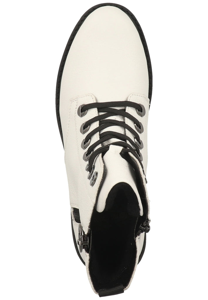 Remonte Stiefelette Glattleder Weiß Warmfutter