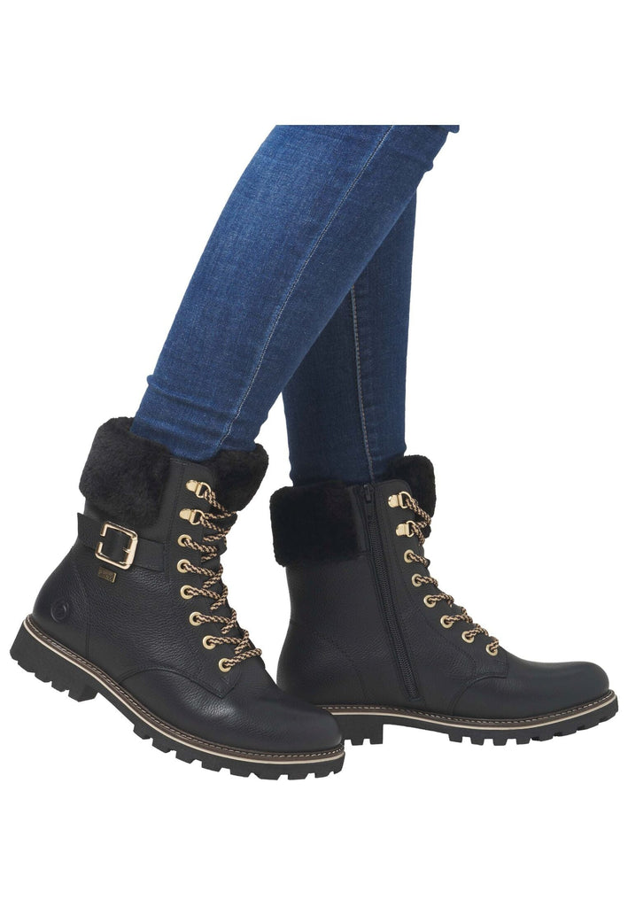 Remonte Stiefelette Leder/Fell Schwarz