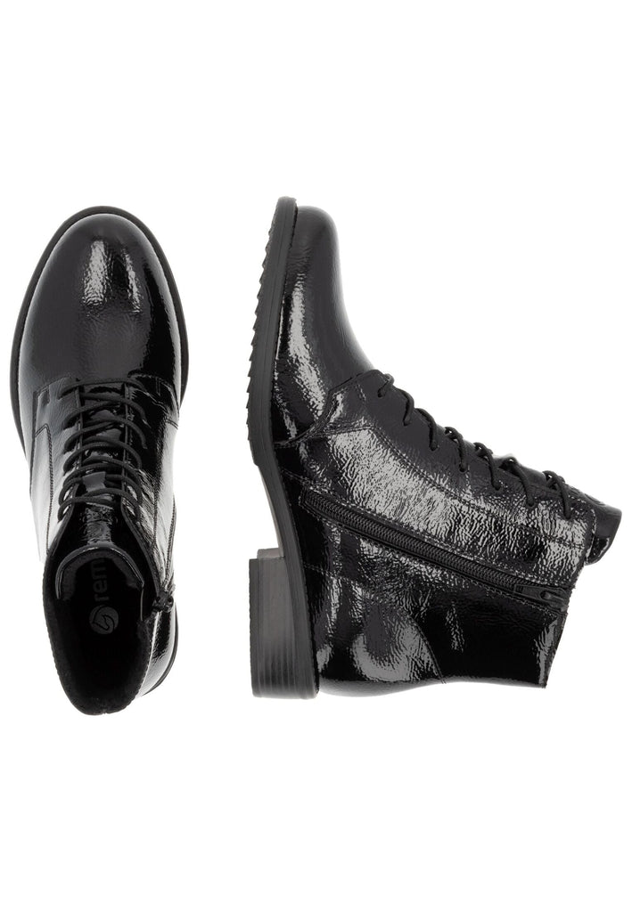 Remonte Stiefelette Leder Schwarz Lack