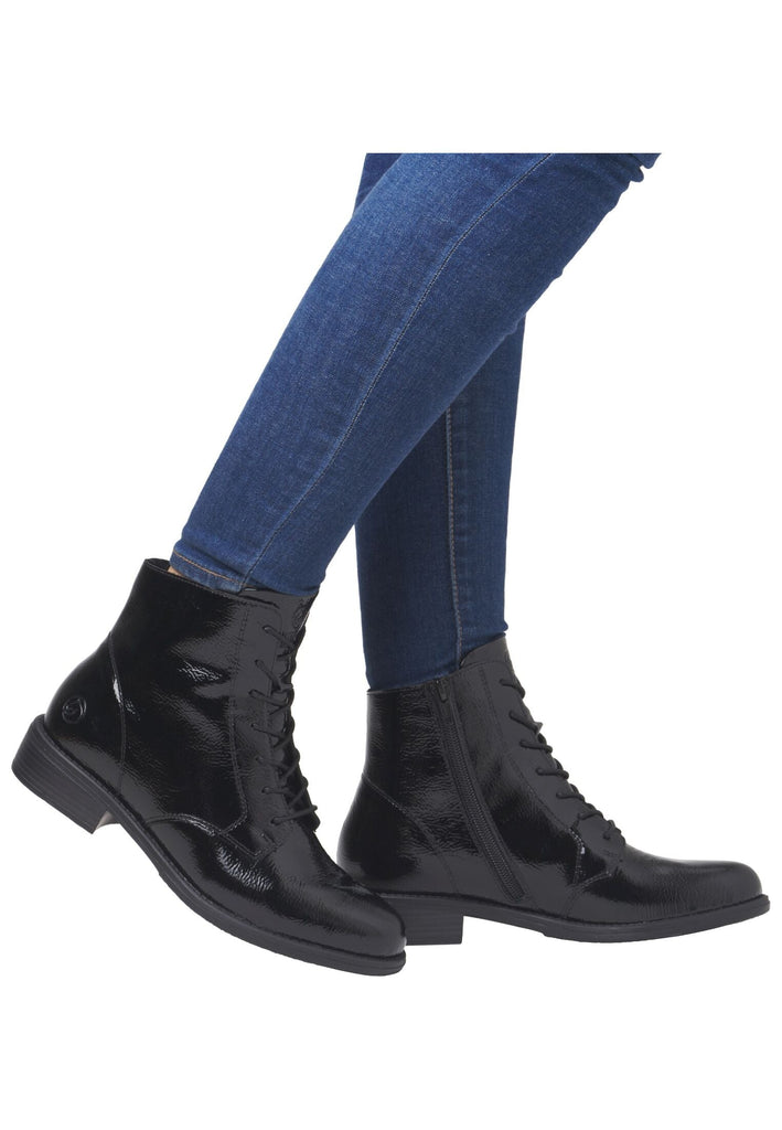 Remonte Stiefelette Leder Schwarz Lack