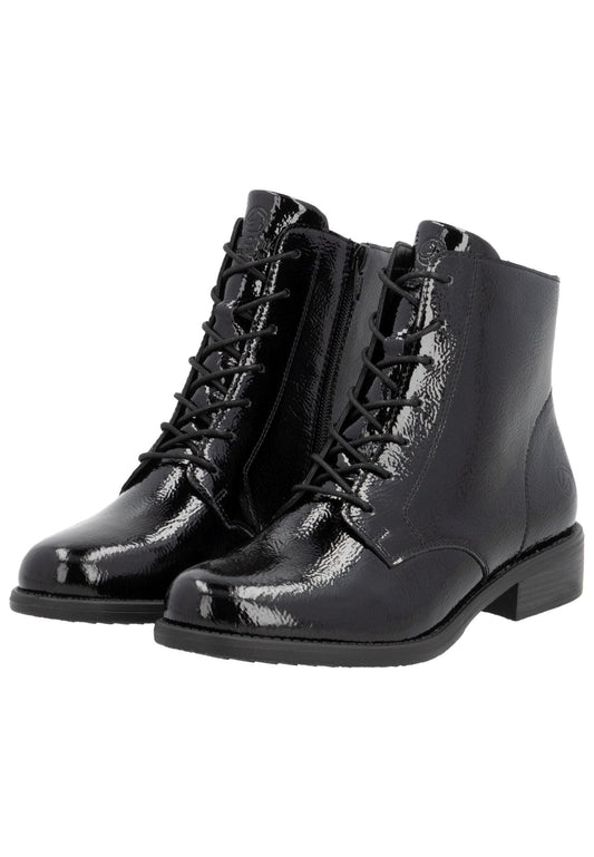 Remonte Stiefelette Leder Schwarz Lack