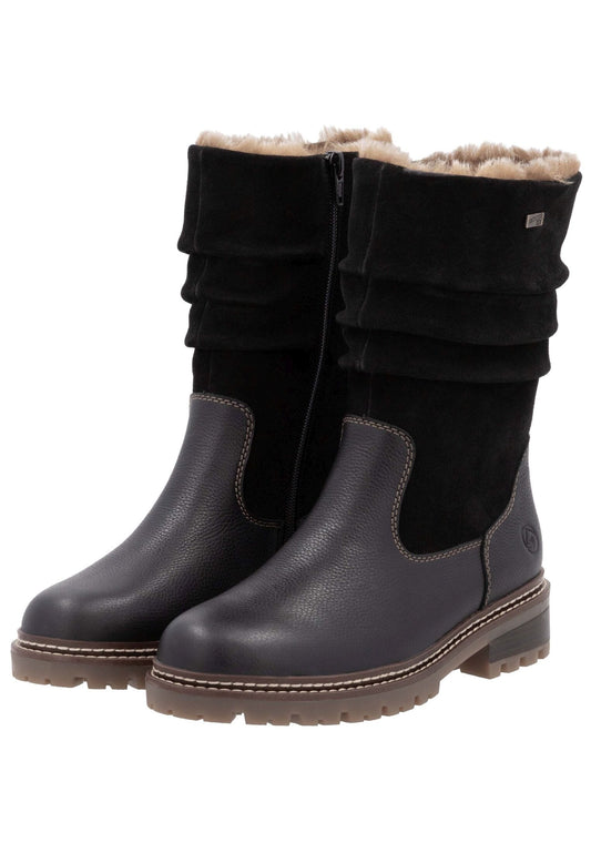 Remonte Stiefelette Leder Schwarz/Schwarz Warmfutter