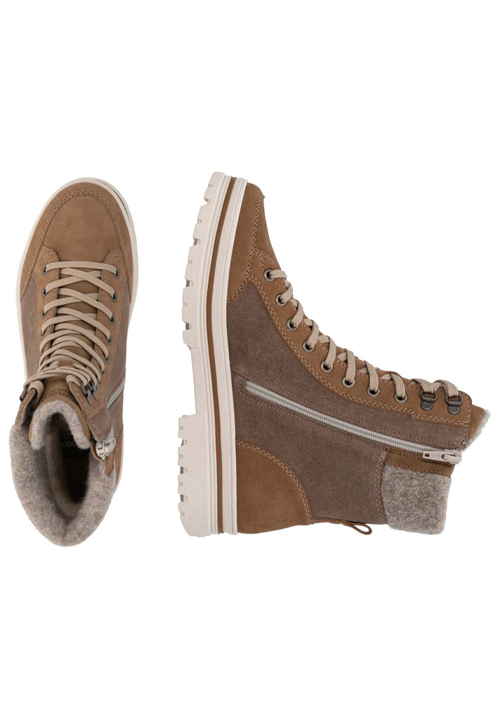 Remonte Stiefelette Leder/Synthetik Braun/Rot Warmfutter