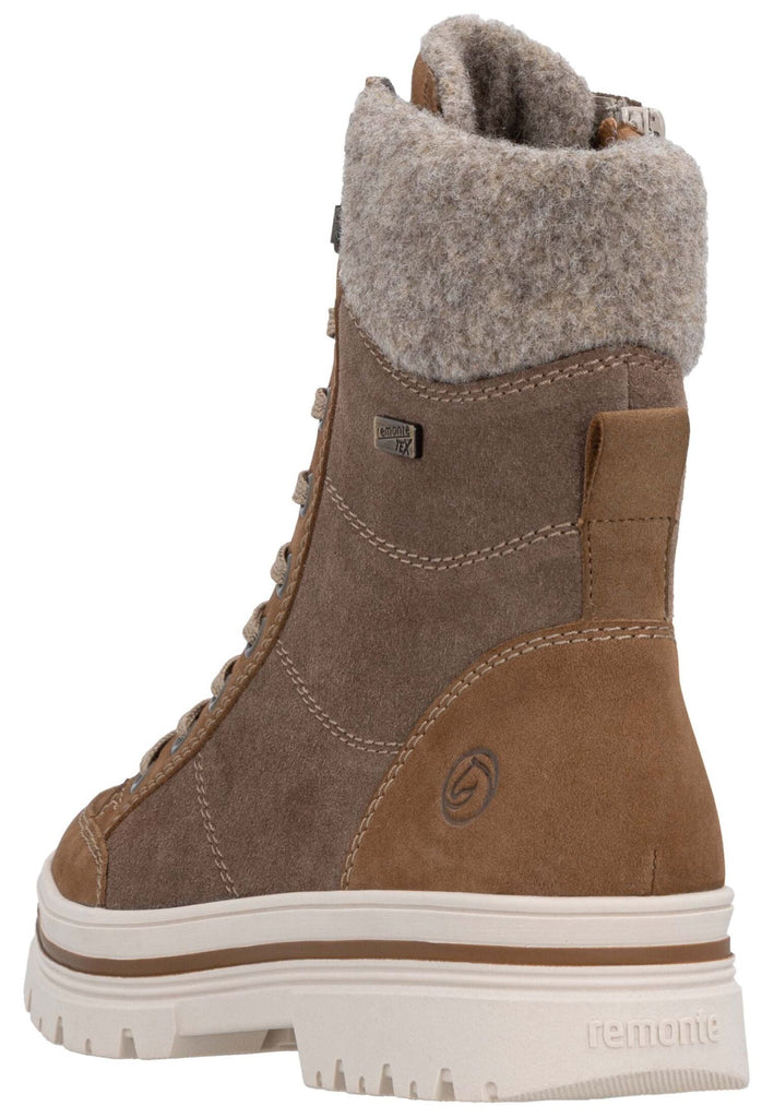 Remonte Stiefelette Leder/Synthetik Braun/Rot Warmfutter