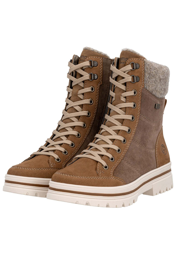 Remonte Stiefelette Leder/Synthetik Braun/Rot Warmfutter