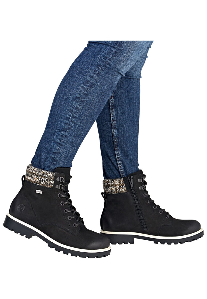 Remonte Stiefelette Leder/Synthetik Schwarz Warmfutter