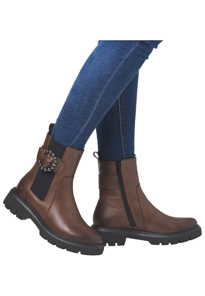 Remonte Stiefelette Leder/Textil Chestnut Warmfutter