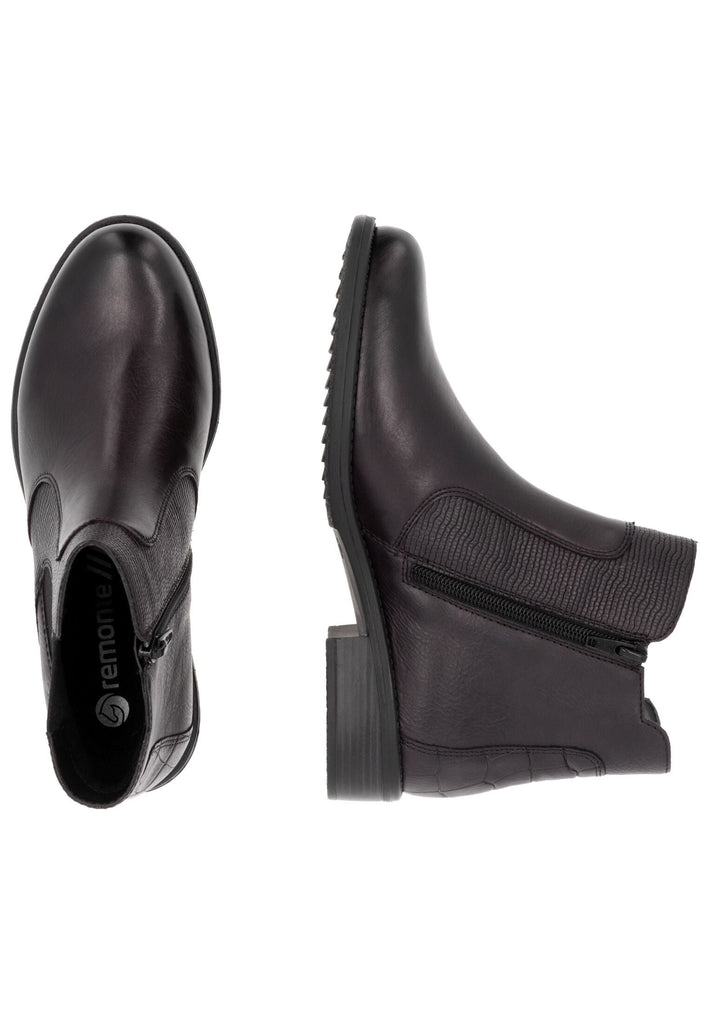 Remonte Stiefelette Leder/Textil Dunkelbraun/Schwarz