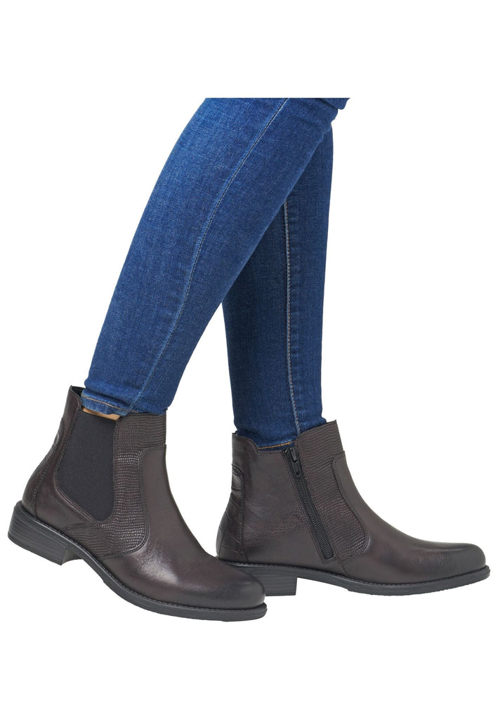 Remonte Stiefelette Leder/Textil Dunkelbraun/Schwarz