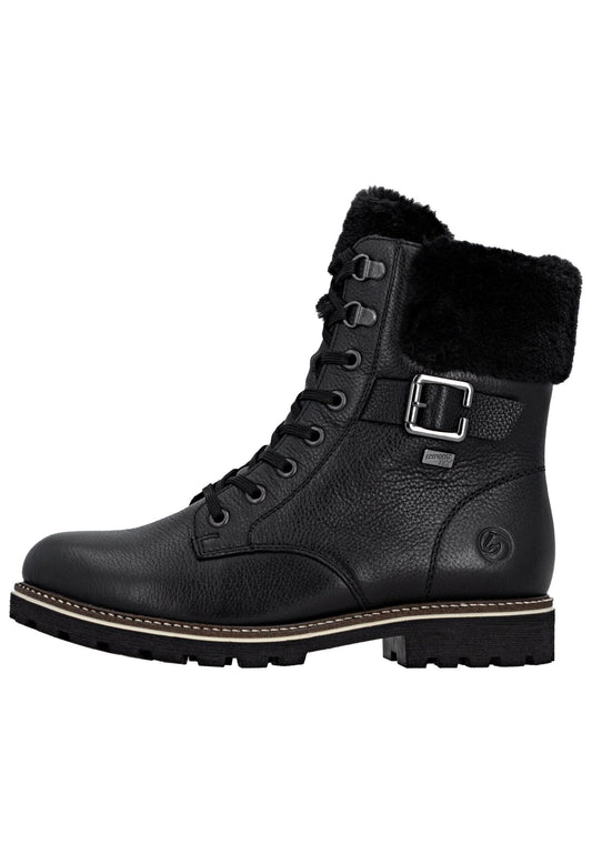 Remonte Stiefelette Leder/Textil Schwarz/Schwarz Warmfutter