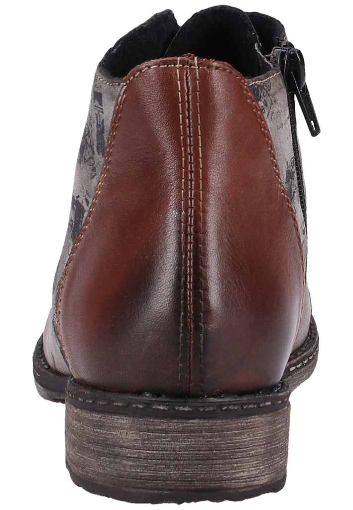 Remonte Stiefelette Lederimitat Grau/Braun Warmfutter