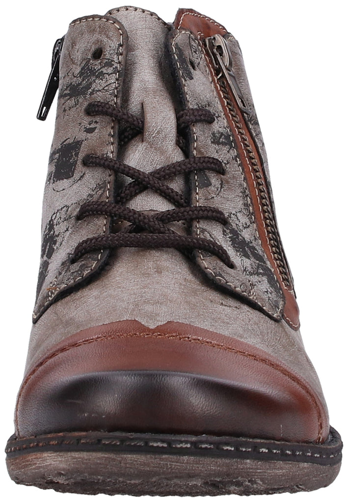 Remonte Stiefelette Lederimitat Grau/Braun Warmfutter