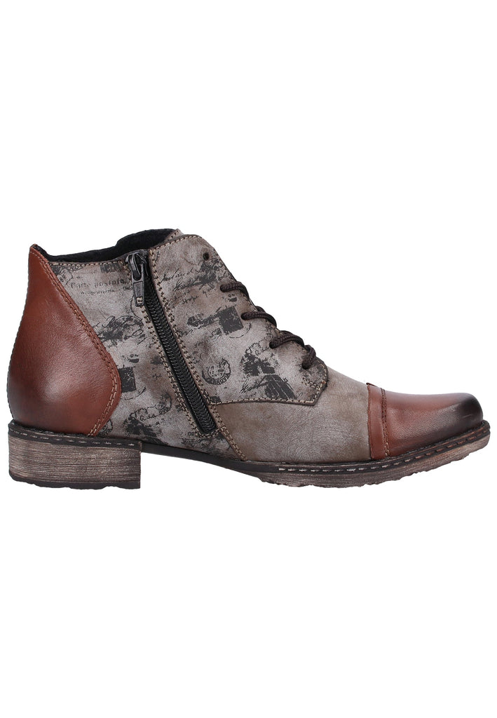 Remonte Stiefelette Lederimitat Grau/Braun Warmfutter
