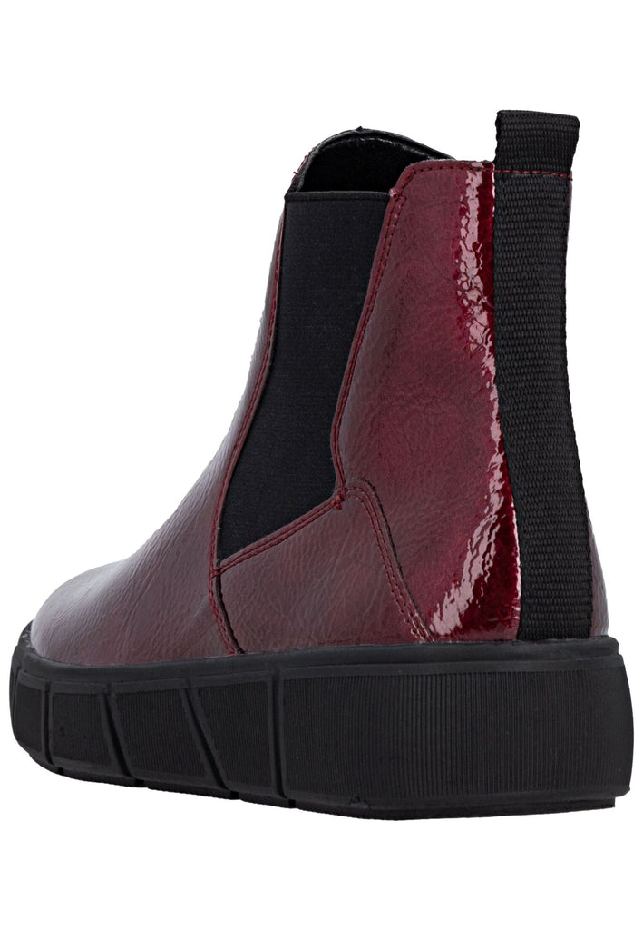 Remonte Stiefelette Lederimitat Rot/Schwarz Warmfutter
