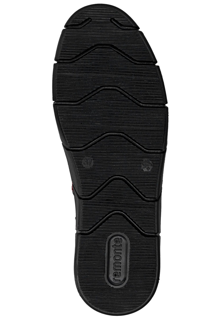 Remonte Stiefelette Lederimitat Rot/Schwarz Warmfutter