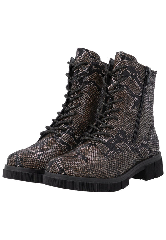Remonte Stiefelette Lederimitat Schwarz/Braun