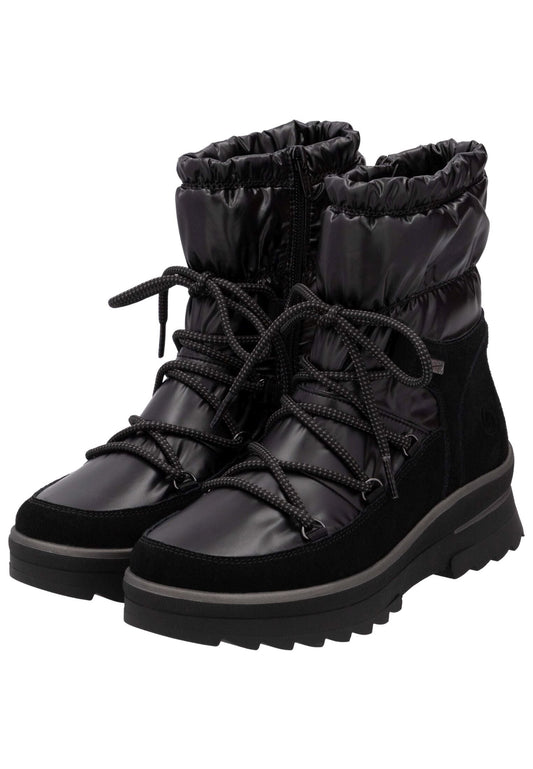 Remonte Stiefelette Lederimitat Schwarz Warmfutter