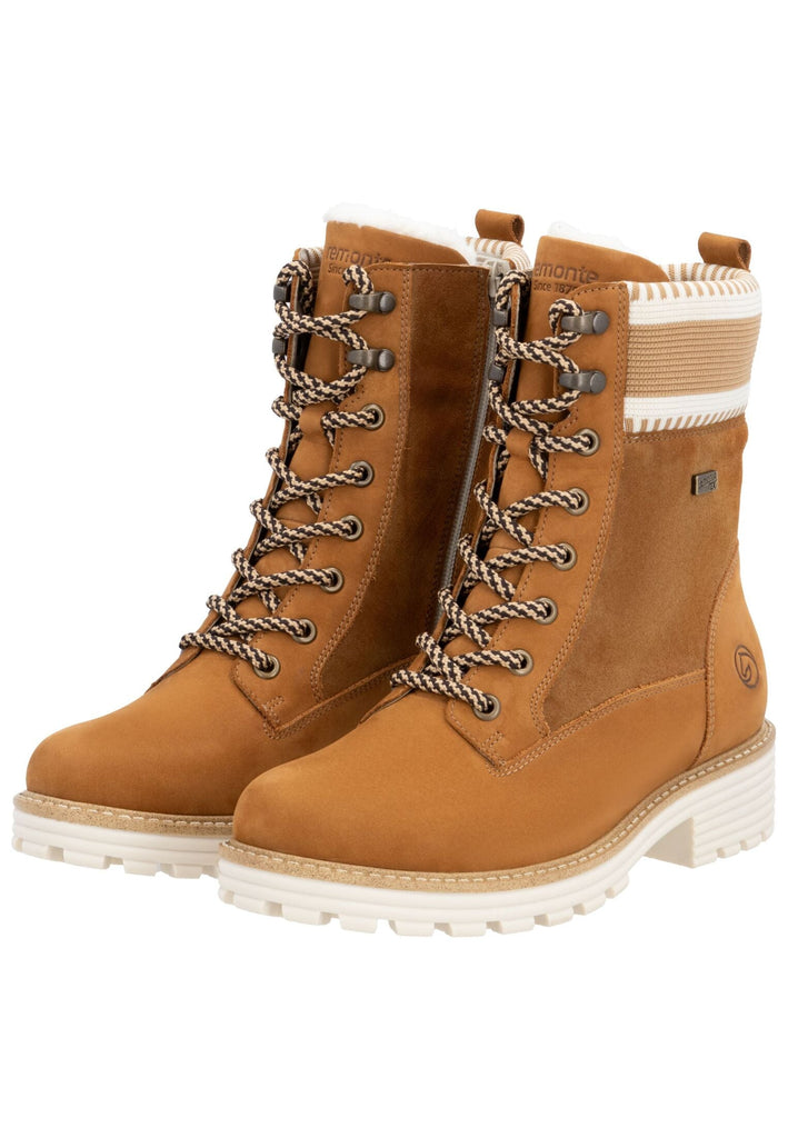 Remonte Stiefelette Veloursleder Braun/Beige