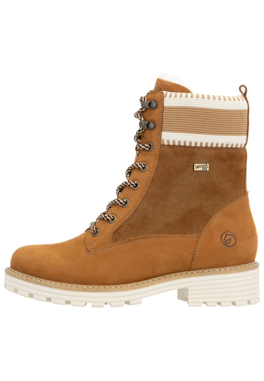 Remonte Stiefelette Veloursleder Braun/Beige
