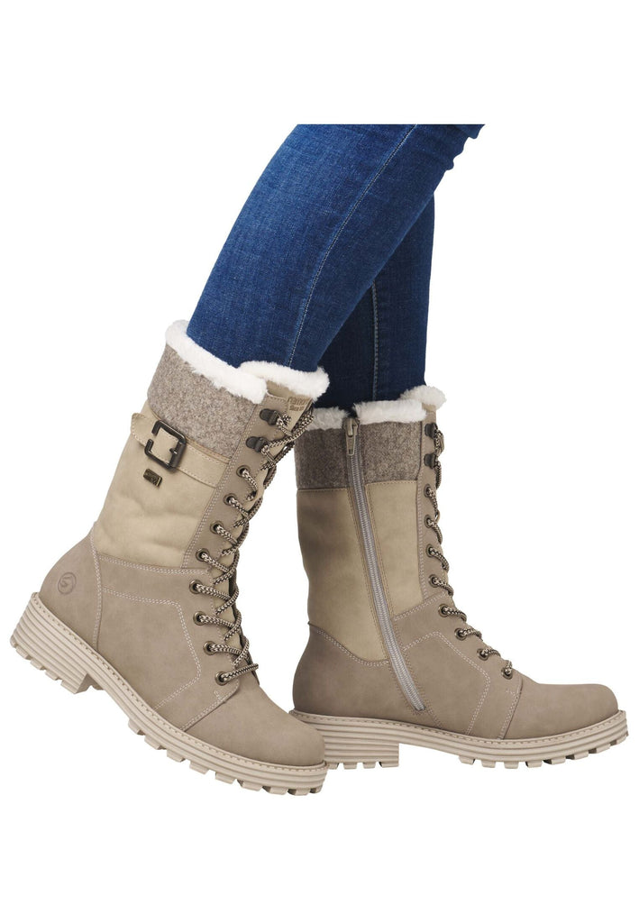 Remonte Stiefelette Veloursleder Camel Warmfutter