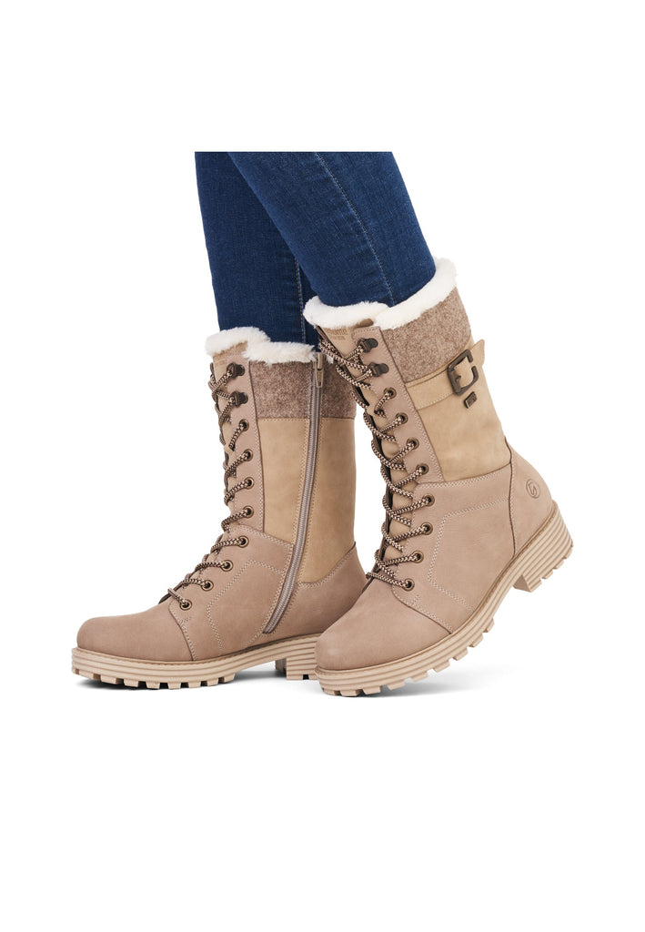 Remonte Stiefelette Veloursleder Crema Warmfutter