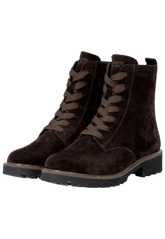 Remonte Stiefelette Veloursleder Dunkelbraun Warmfutter