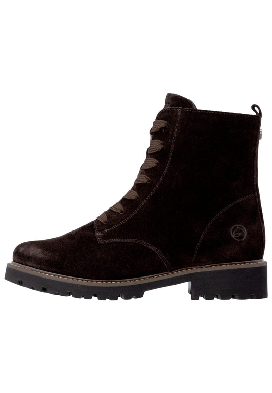 Remonte Stiefelette Veloursleder Dunkelbraun Warmfutter
