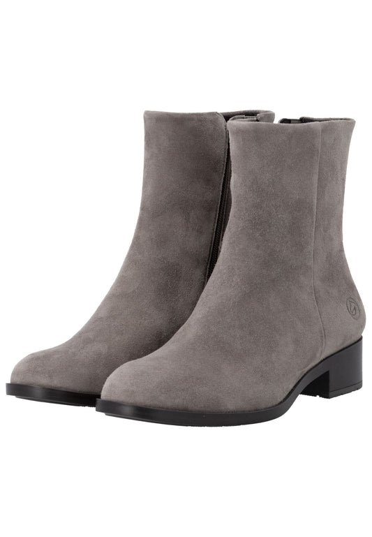 Remonte Stiefelette Veloursleder Grau