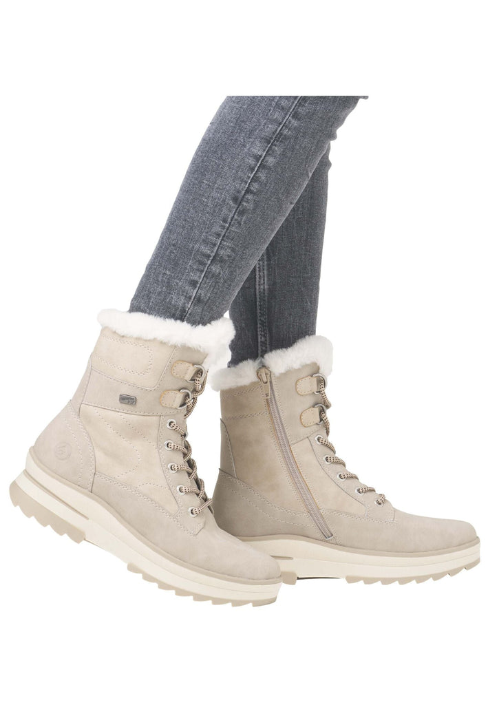 Remonte Stiefelette Veloursleder Hellgrau Warmfutter