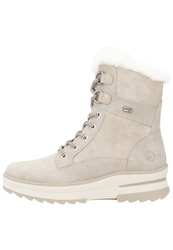 Remonte Stiefelette Veloursleder Hellgrau Warmfutter