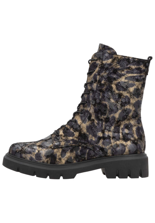 Remonte Stiefelette Veloursleder Leopard Warmfutter