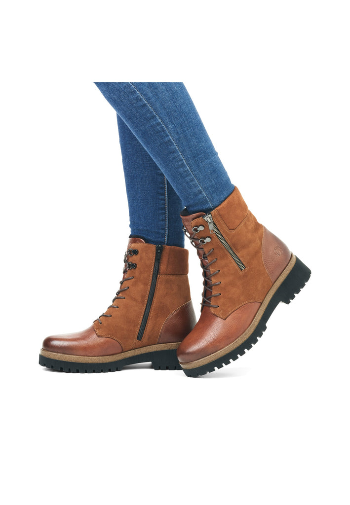 Remonte Stiefelette Veloursleder Nussbraun
