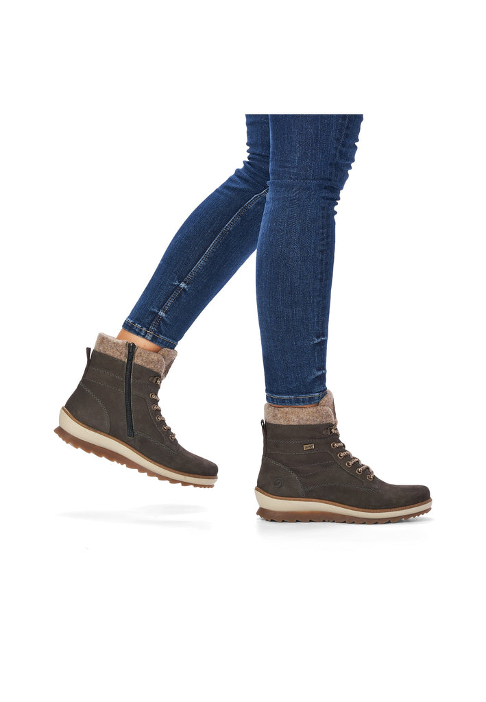 Remonte Stiefelette Veloursleder Smoke